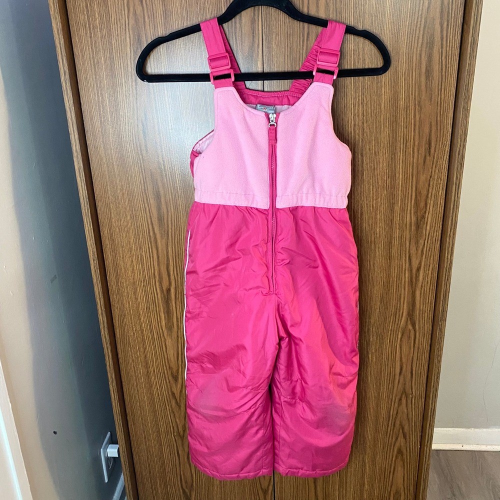 ZeroXposur Snow Bibs Kids 4T Pink Insulated Fleece Top Ski Overalls